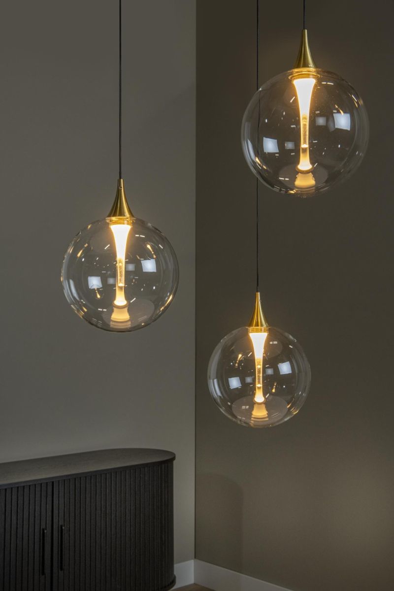 Lucide GISELA - Závesné svietidlo - Ø 36 cm - LED Rozm. - 3x3,6W 2700K - Transparent